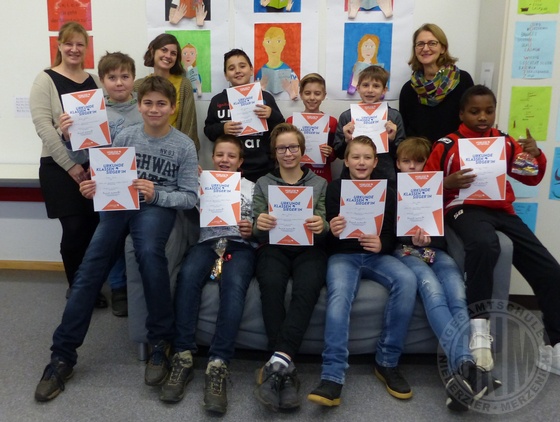 Die Klassensieger des Vorlesewettbewerbs. Klassensieger