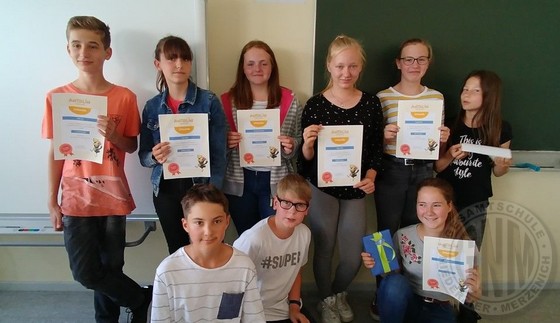 Die Antolin-TeilnehmerInnen der jetzigen 8e. TeilnehmerInnen