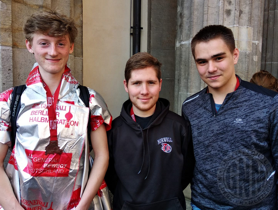 Julius Michels, Fabian Haße und Lukas Fröse - zufriedene Läufer. zufriedene Laeufer