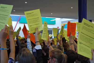 Abstimmung im Un-Parlament bei der SV-Tagung