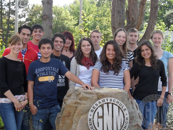 Unsere Gastschüler aus Mexiko und Venezuela mit ihren deutschen Partnern.